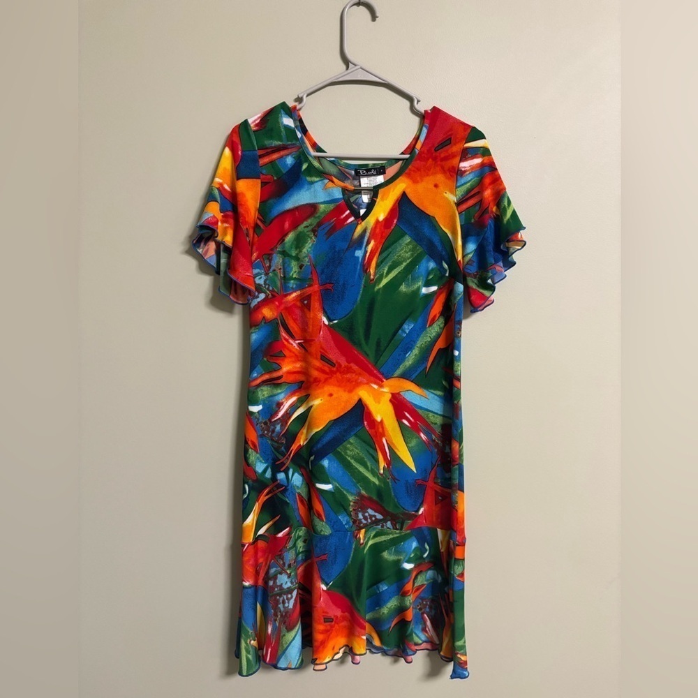 Bali Hawaiian Tropical Floral Dress Size 6 Resort Wear Maximalist Bold New